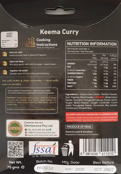 Pure Pantry Keema Curry Blend 75 gms