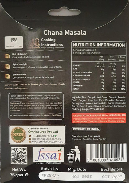 Pure Pantry Chana Masala Blend 75 gms