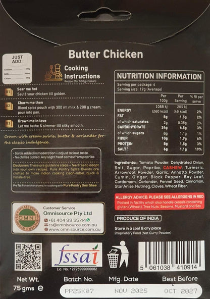 Pure Pantry Butter Chicken Blend 75 gms