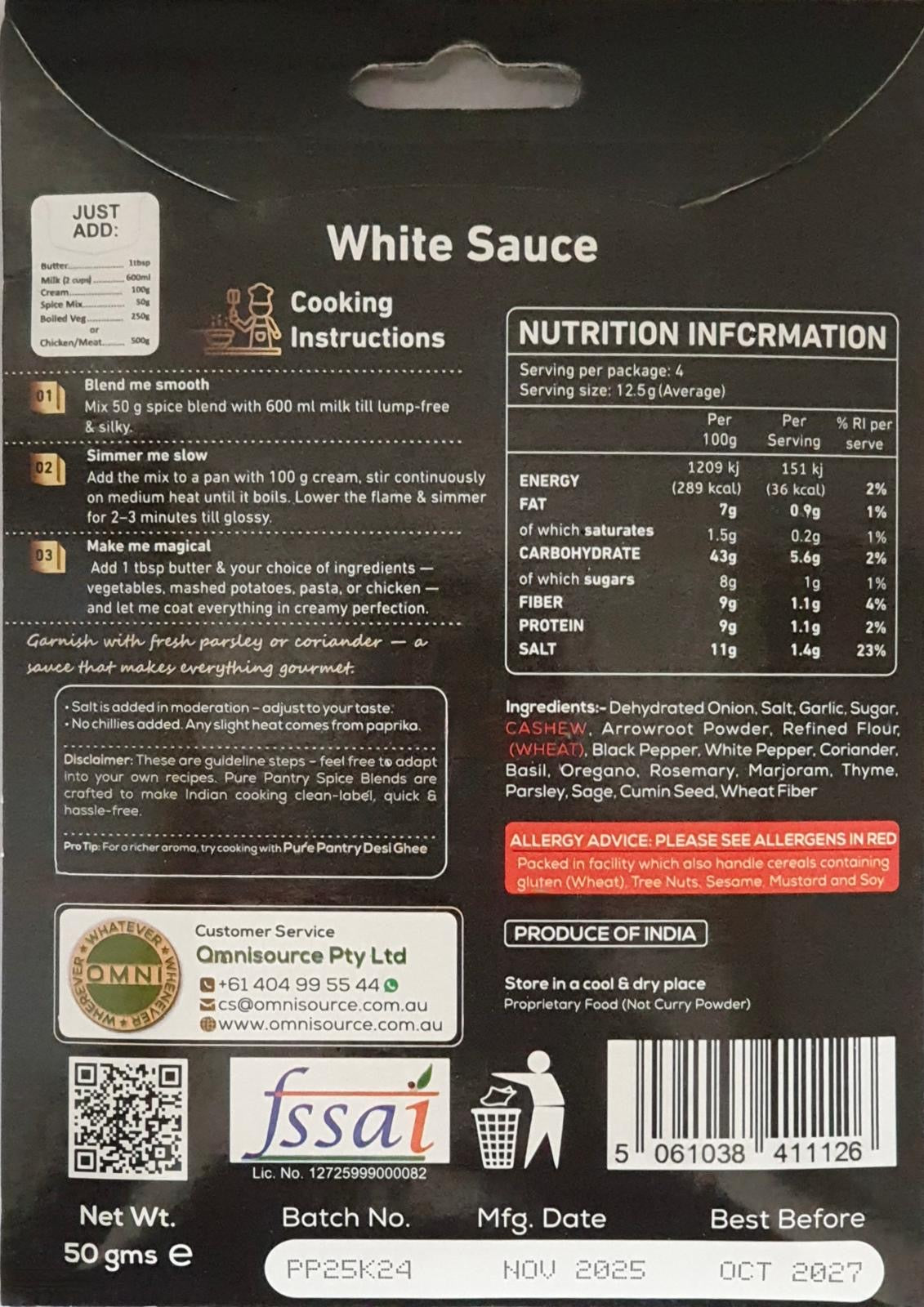 Pure Pantry White Sauce Blend
