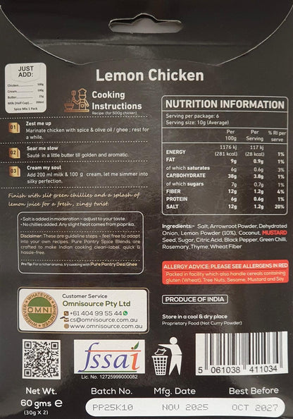 Pure Pantry Lemon Chicken Blend 60 gms
