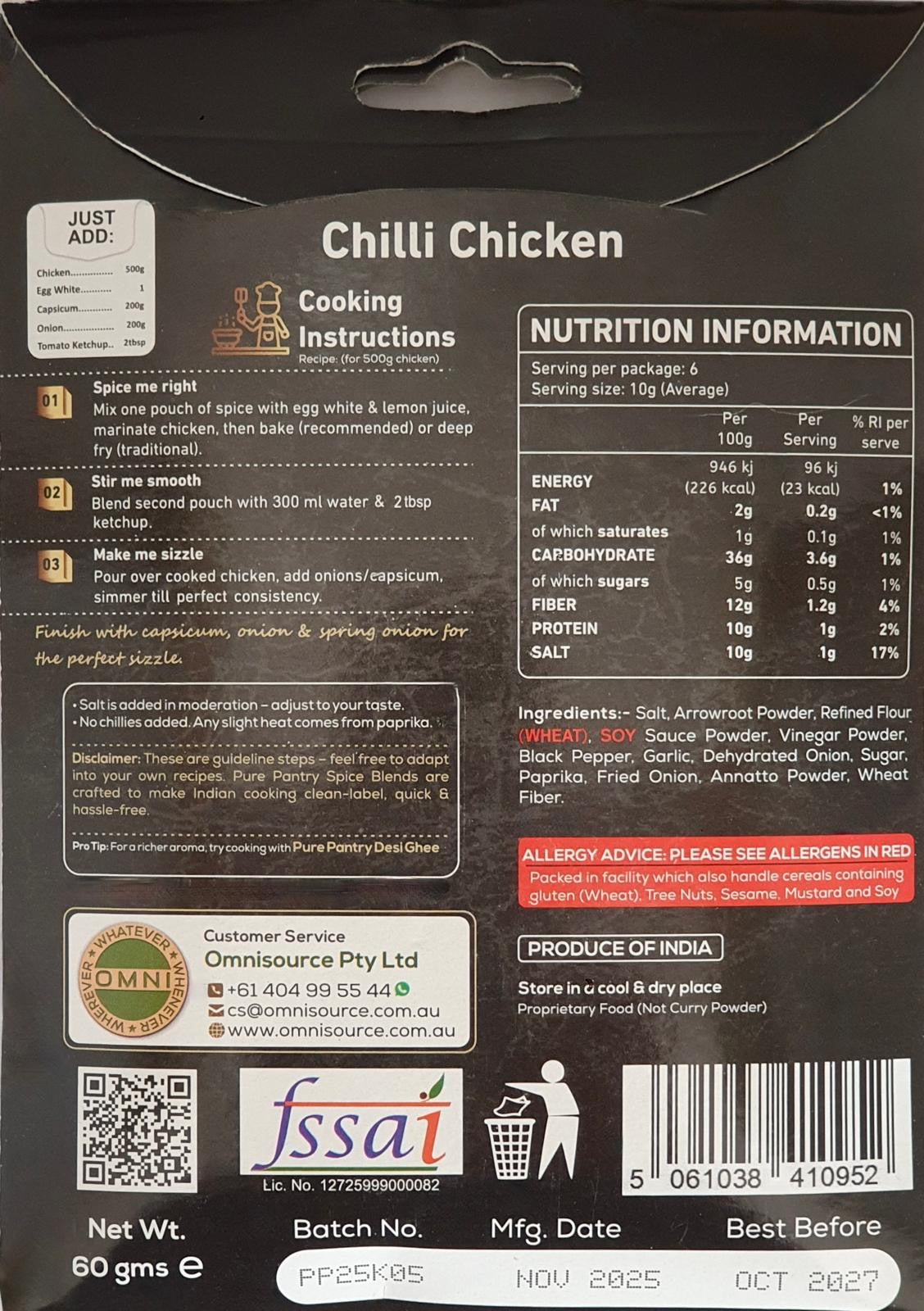 Pure Pantry Chilli Chicken Blend 60 gms