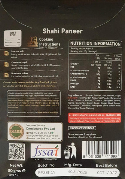 Pure Pantry Shahi Paneer Blend 60 gms