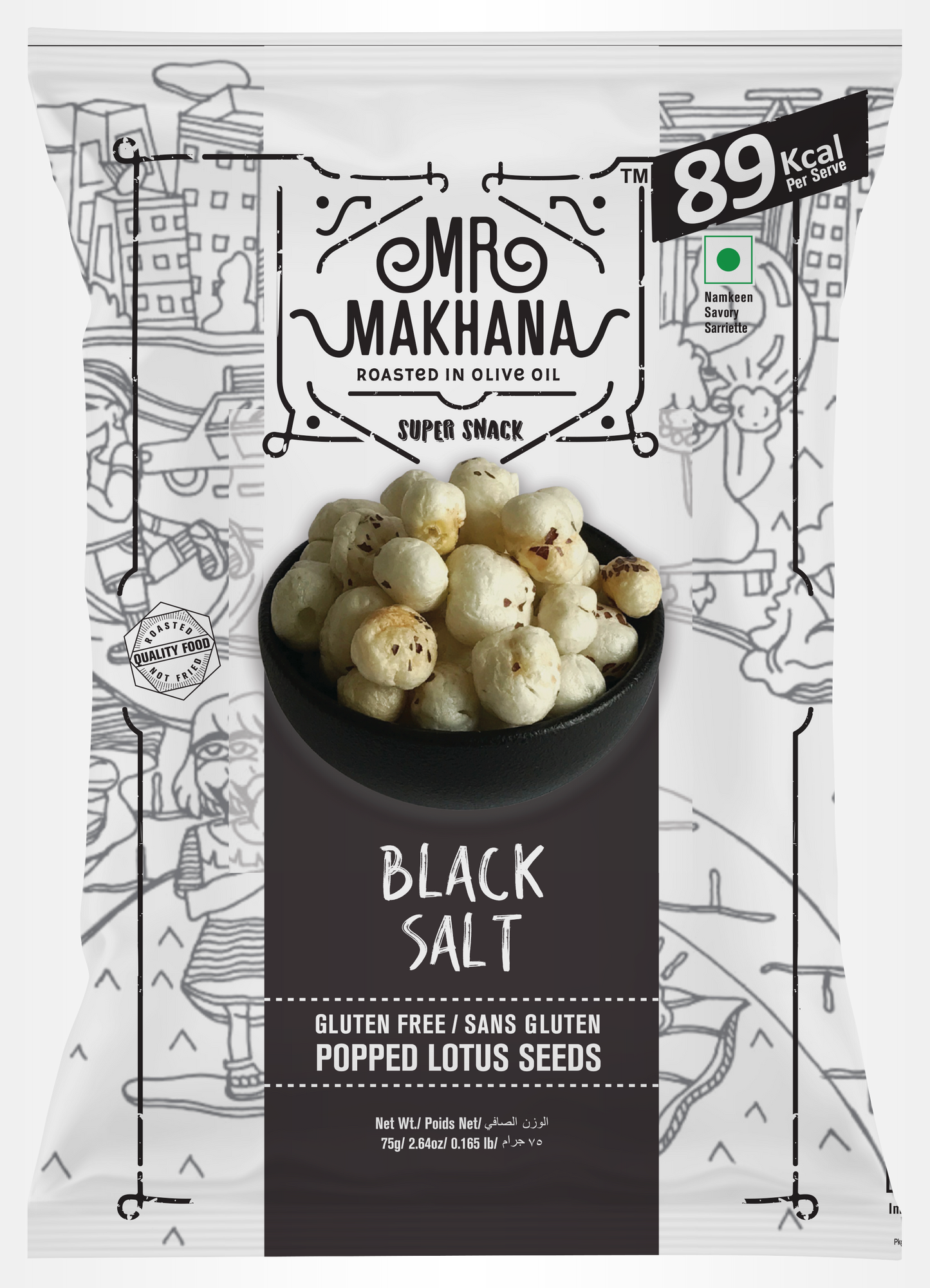 Mr Makhana Classic Range (75 gm) (Lotus Seeds)