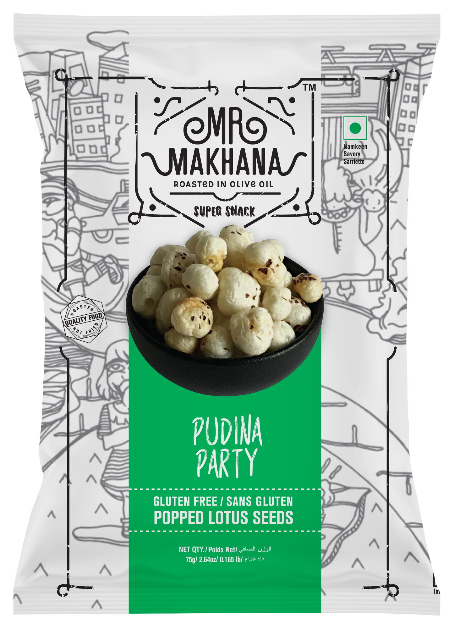 Mr Makhana Classic Range (75 gm) (Lotus Seeds)