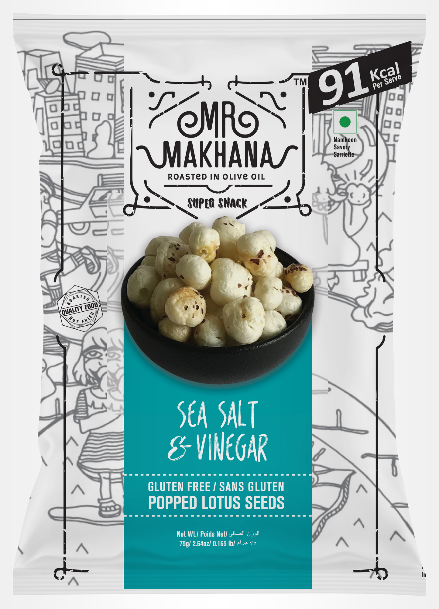 Mr Makhana Classic Range (75 gm) (Lotus Seeds)